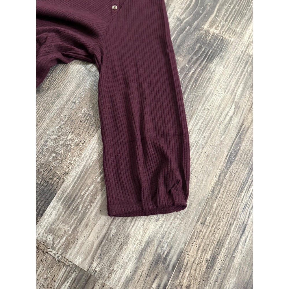Liz Claiborne Womens Burgundy Crew Neck Casual Soft 3/4 sleeve sweater  sz Lrg - Picture 3 of 7